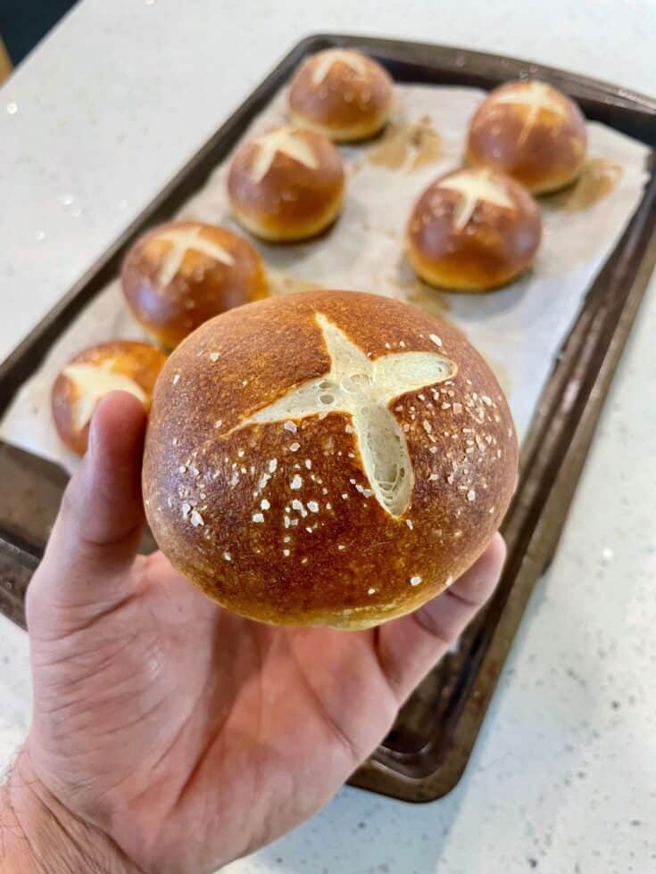 Sourdough Pretzel Buns